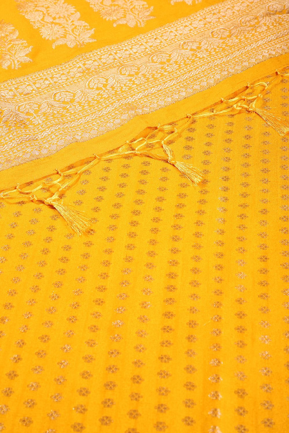 Yellow Colour Cotton Silk Zari Woven Saree