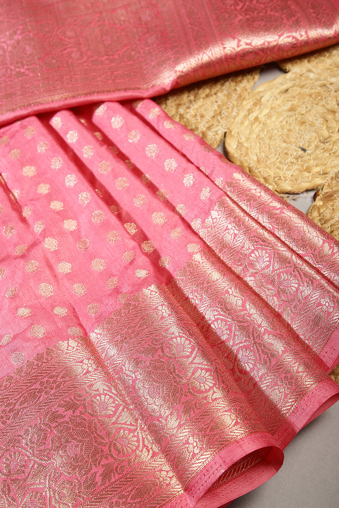 Pink Color Silk Woven Saree