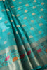 Teal Color Silk Resham & Zari Woven Saree