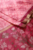 Pink Color Chanderi Cotton Woven Saree