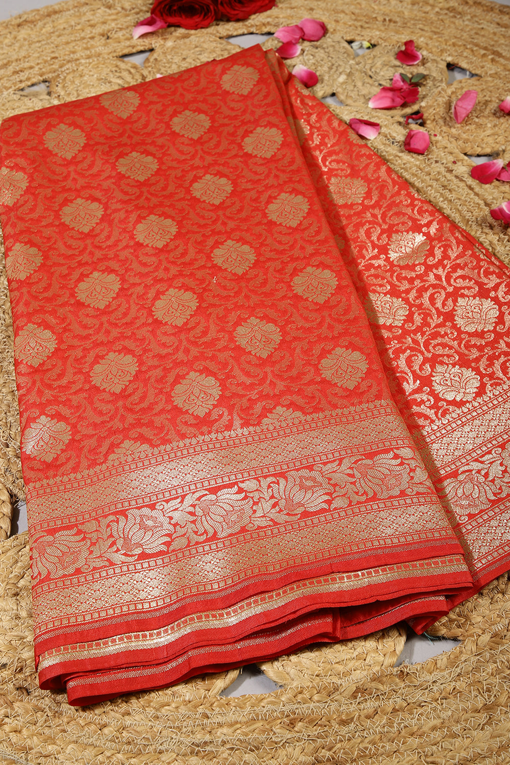 Red Banarsi Silk Woven Saree