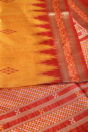 Orange Color Chanderi Silk Woven Saree