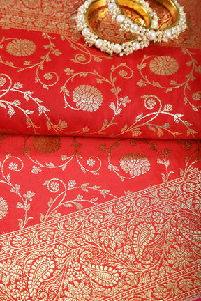 Red Color Silk Banarasi Saree