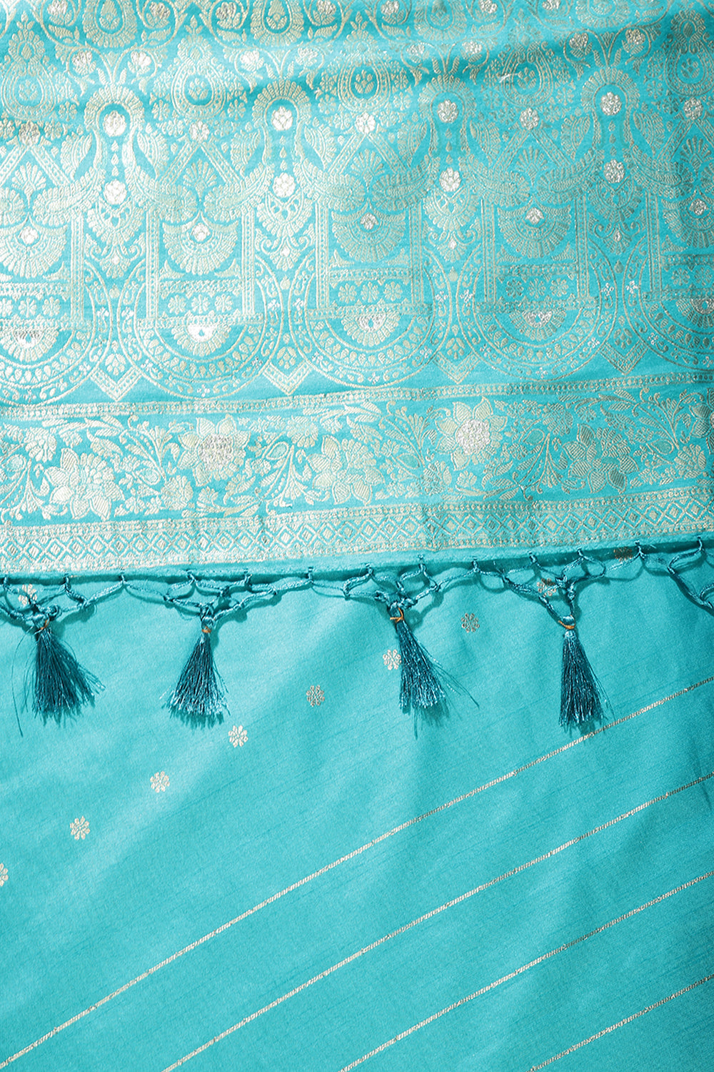 Turquoise Color Art Silk Zari Woven Saree