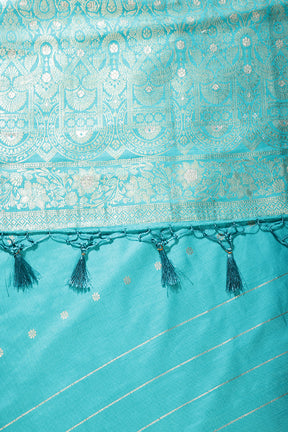 Turquoise Color Art Silk Zari Woven Saree