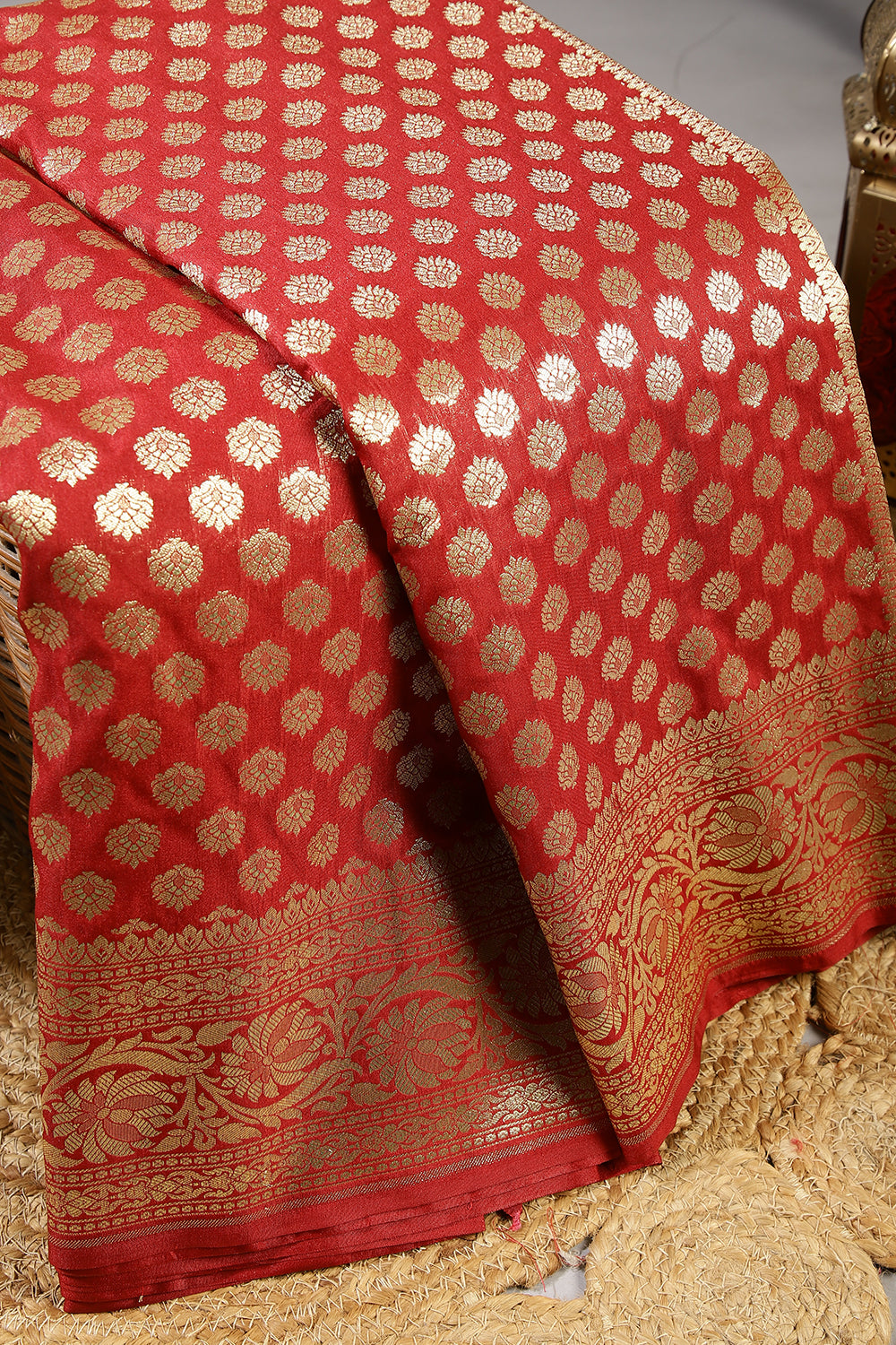 Maroon Colour Woven Silk Saree