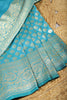 Turquoise Colour Woven Silk Saree