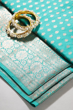 Persian Green Color Silk Woven Saree