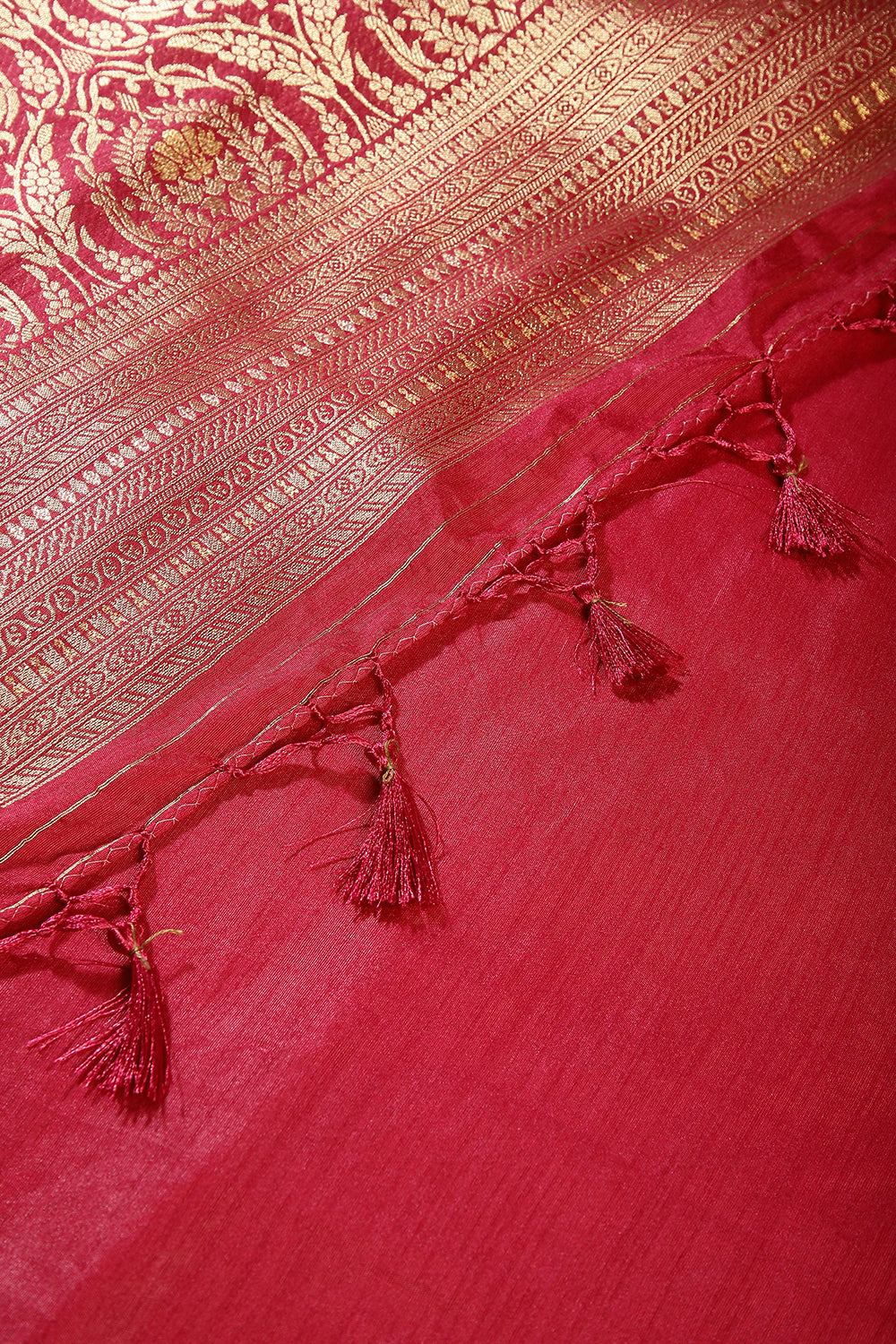 Burgundy Colour Mulberry Silk Woven Saree