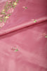 Dusty Pink Color Tussar Silk Floral Resham Embroidered Saree