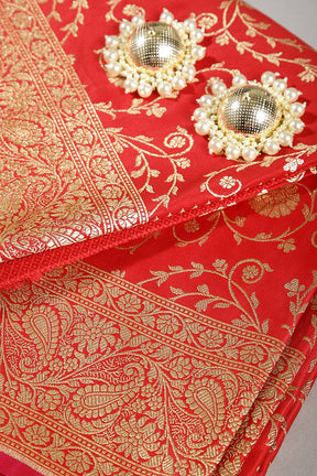 Red Color Silk Banarasi Saree