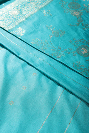 Turquoise Color Art Silk Zari Woven Saree