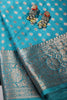 Blue Chill Color Silk Woven Saree