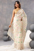 Cream Color Organza Woven Saree