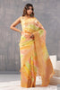 Orange Color Color Organza Golden Zari Woven Saree