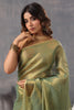 Green Color Organza Cotton Golden Zari Woven Saree