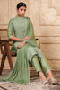 Green Color Chanderi Resham Embroidered Straight Suit