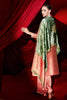 Dark Peach Color Velvet & Brocade Silk Dual-Fabric Designed Unstitched Suit Material