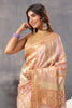 Peach & Beige Color Crepe Silk Woven Saree