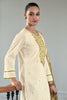 Green & Cream Color Embroidered Unstitched Suit Material