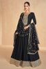 Black Color Silk Embroidered Anarkali Suit