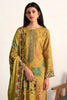 Mustard Color Spun Embroidered and Printed Unstitched Suit Material