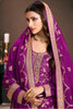 Purple Color Silk Woven and Embroidered Unstitched Suit Fabric