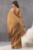 Mustard Colour Cotton Printed Saree With Stunning Woven Border