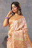 Peach & Beige Color Crepe Silk Woven Saree