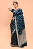 Peacock Blue Color Woven Banarasi Silk Saree