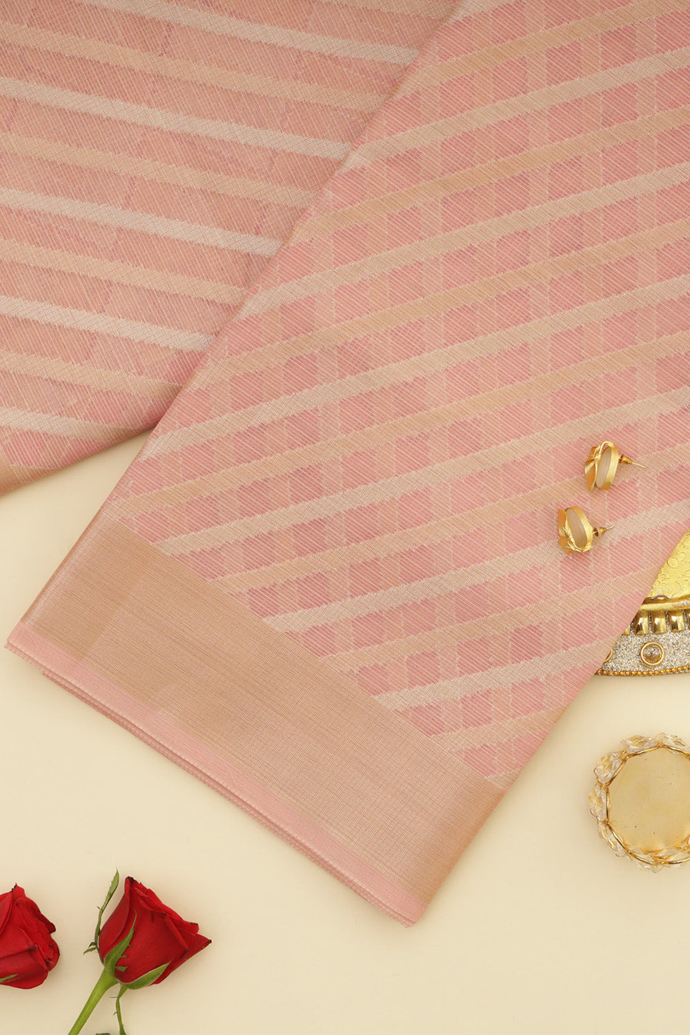 Pink Color Cotton Silk Woven Saree
