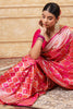 Fuchsia Pink Color Banarasi Silk Saree