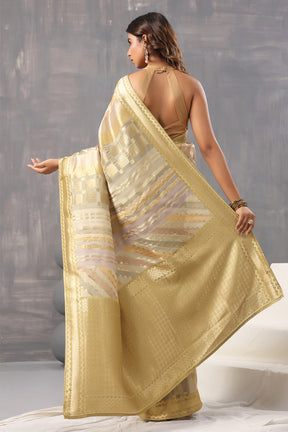 Olive Green Color Crepe Silk Woven Saree