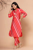 Orange & Fuchsia Color Muslin Printed Kurta Set