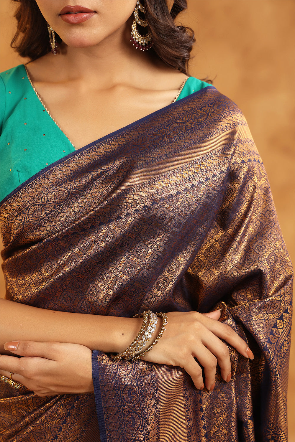 Navy Colour Silk Zari Woven Saree