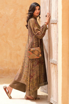 Cocoa Color Floral Printed Spun Unstitched Suit Material