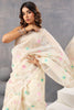 Cream Color Organza Woven Saree