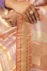 Peach & Beige Color Crepe Silk Woven Saree