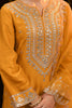 Mustard Color Crepe Silk Embroidered Suit