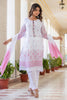 White & Pink Color Printed Cotton Suit