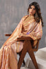 Peach & Beige Color Crepe Silk Woven Saree