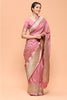 Dusty Pink Color Zari Woven Gajji Silk Saree