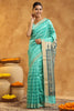 Turquoise Color Cotton Printed Saree