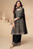 Black Color Crepe Embroidered Suit With Palazzo