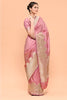 Dusty Pink Color Zari Woven Gajji Silk Saree