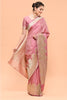 Dusty Pink Color Zari Woven Gajji Silk Saree