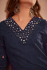 Navy Color Cotton Embroidered Kurta Set