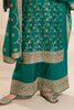 Teal Color Silk Woven and Embroidered Unstitched Suit Fabric