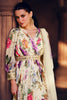 Cream Color Georgette Printed & Zari Embroidered Gown