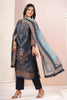 Navy Blue Muslin Printed Straight Suit